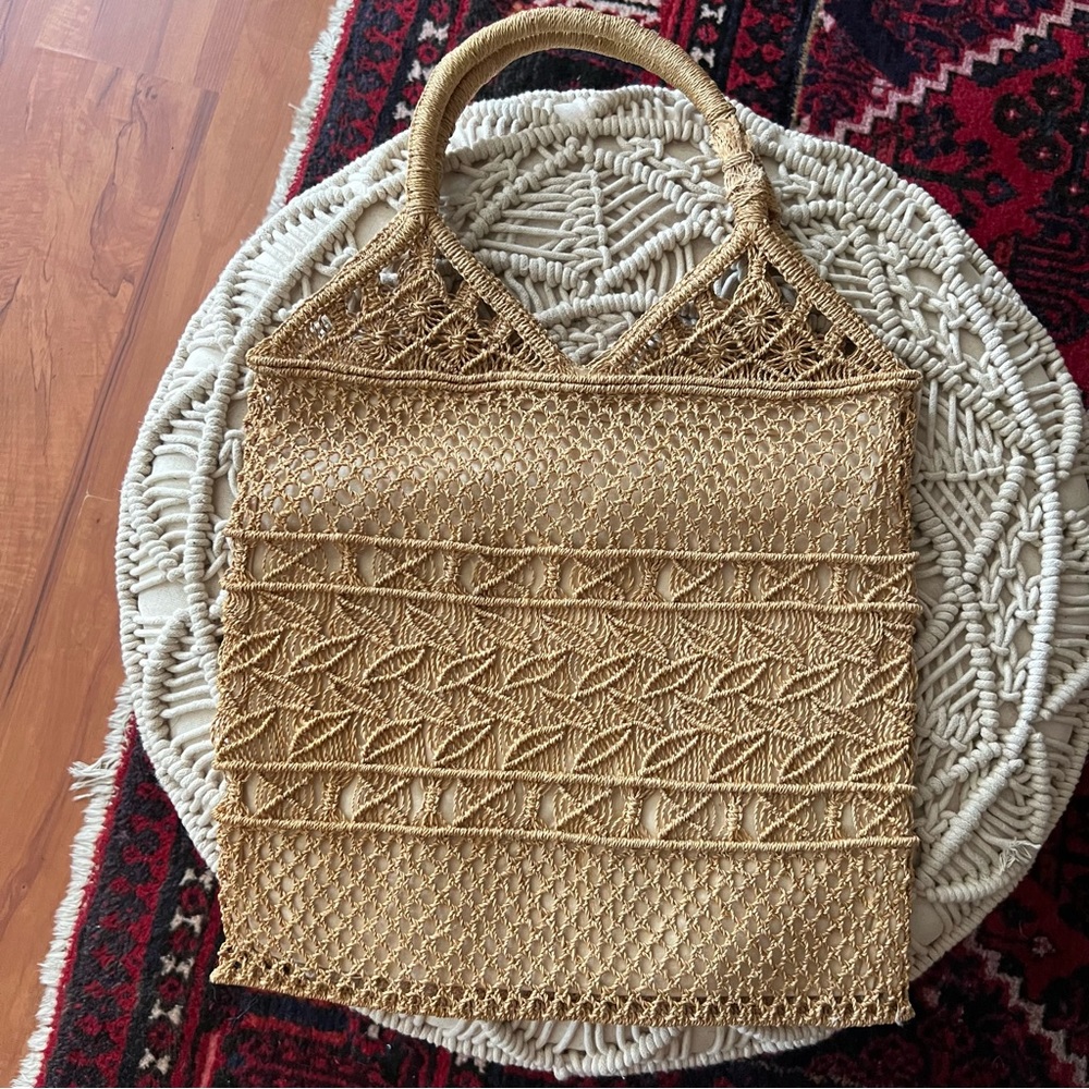70s macrame market bag
